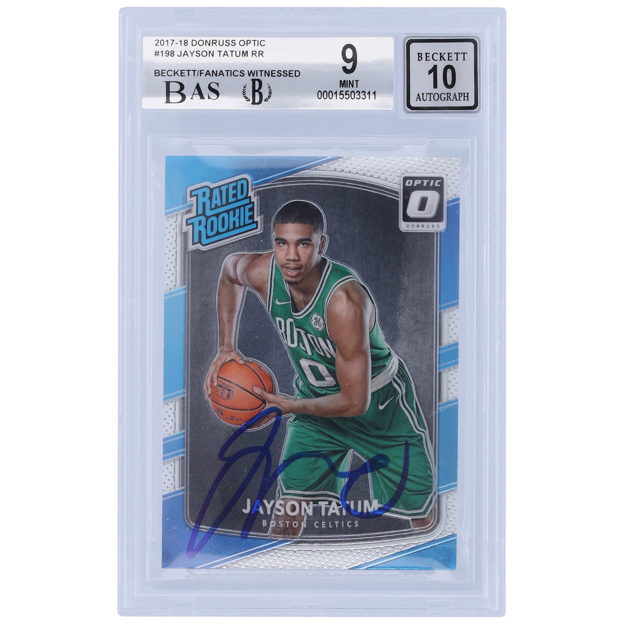Jayson Tatum Boston Celtics Autographed 2017-18 Panini Donruss 