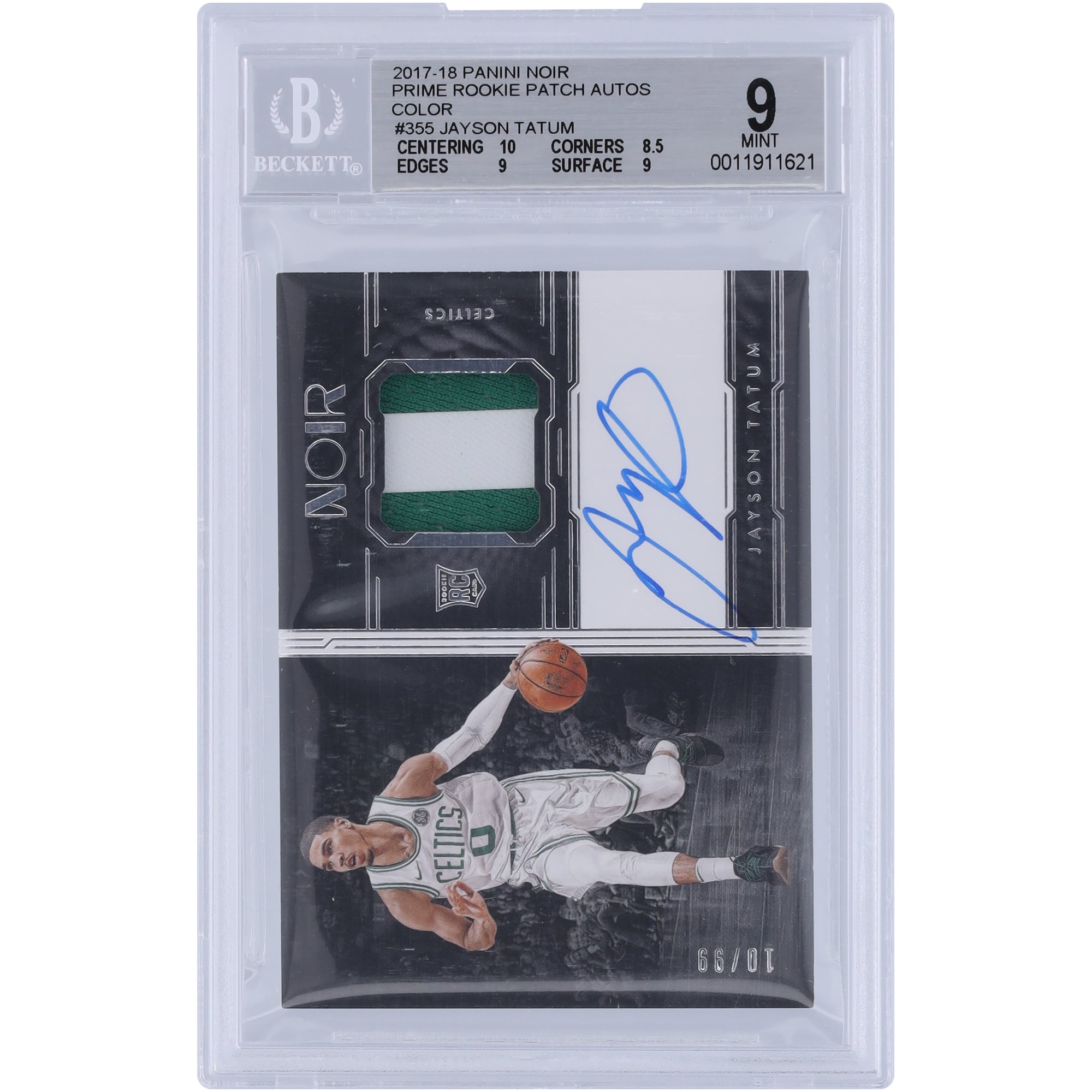 Jayson Tatum Boston Celtics Autographed 2017-18 Panini Noir Two 