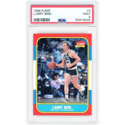 Larry Bird Boston Celtics 1986-87 Fleer #9 PSA Authenticated 9 Card 