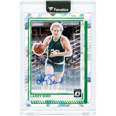 Larry Bird Boston Celtics Autographed 2025-26 Panini Donruss Optic Cracked Ice Prizm #140 #25/25 Card 