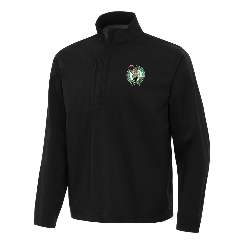 Boston Celtics Antigua Brisk Quarter-Zip Windbreaker - Black