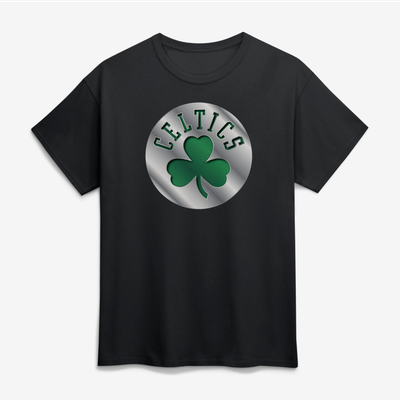 Boston Celtics Big & Tall Metallic Mascot T-Shirt - Black