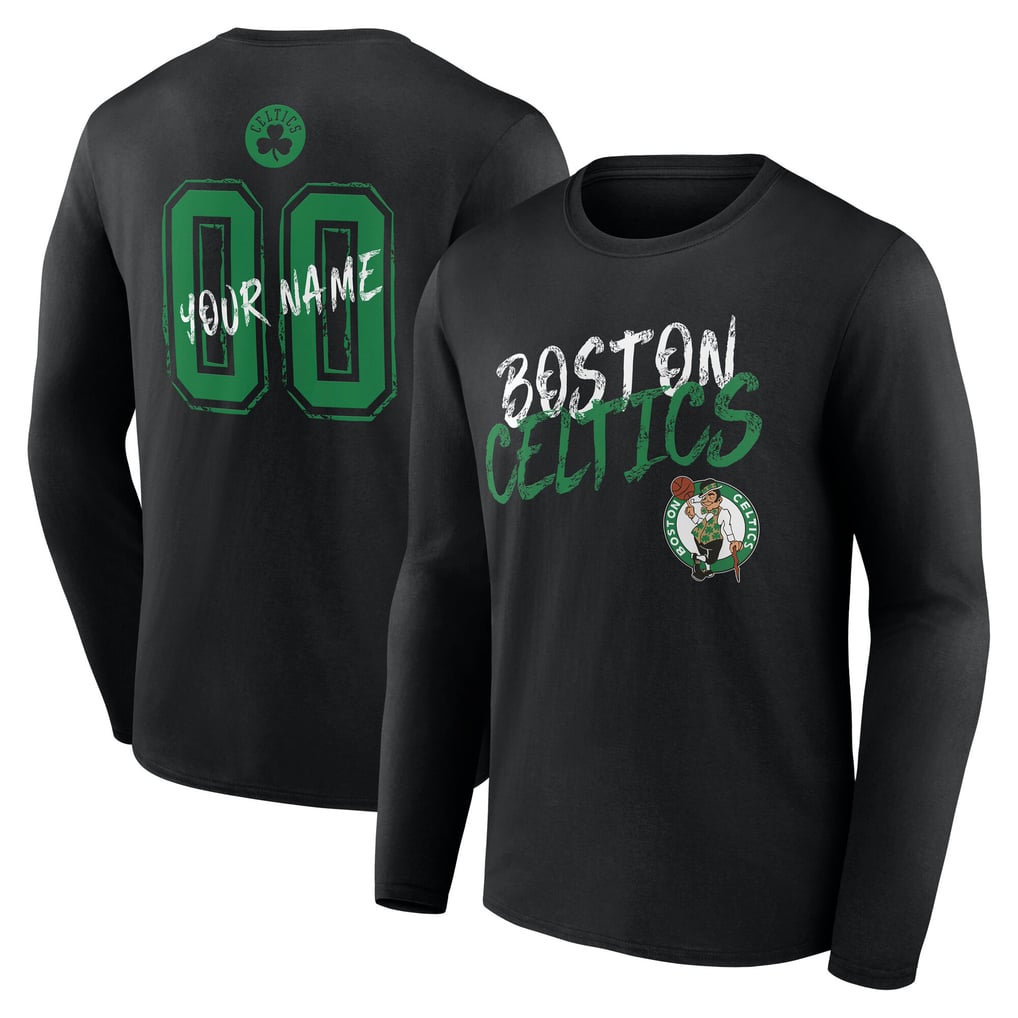 Boston Celtics Hustle Custom Long Sleeve T-Shirt - Black