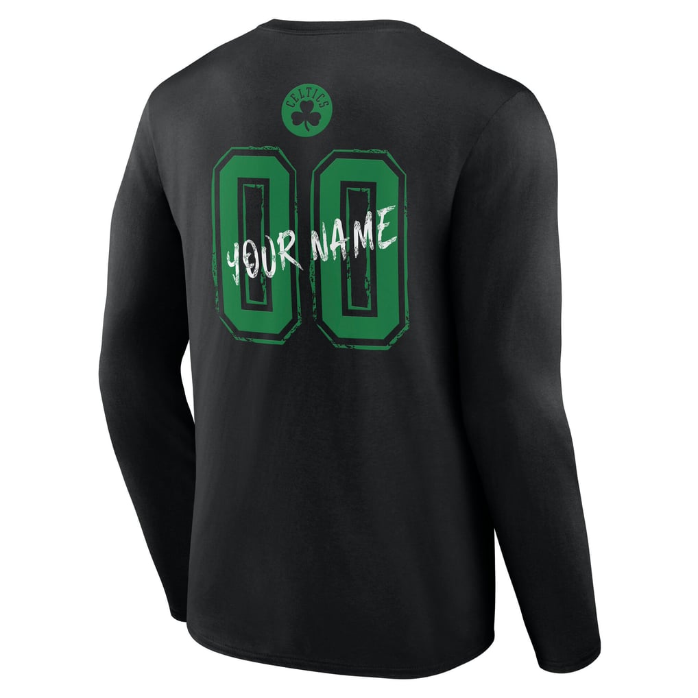 Boston Celtics Hustle Custom Long Sleeve T-Shirt - Black