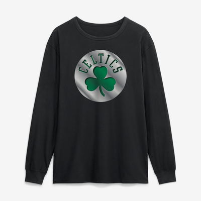 Boston Celtics  Metallic Mascot Long Sleeve T-Shirt - Black
