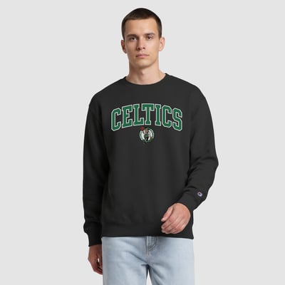  Boston Celtics Champion Contrast Crewneck Sweatshirt - Black