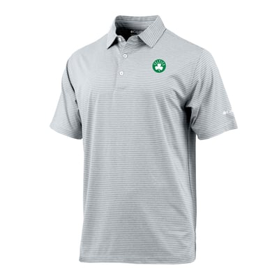 Boston Celtics Columbia Striped Tempo Swing Polo - Gray