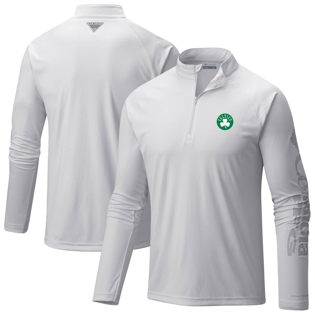 Boston Celtics Columbia Terminal Tackle Raglan Omni-Shade Quarter-Zip Jacket - White