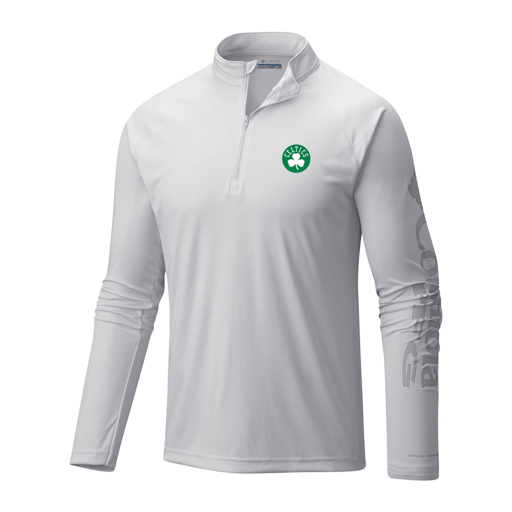 Boston Celtics Columbia Terminal Tackle Raglan Omni-Shade Quarter-Zip Jacket - White
