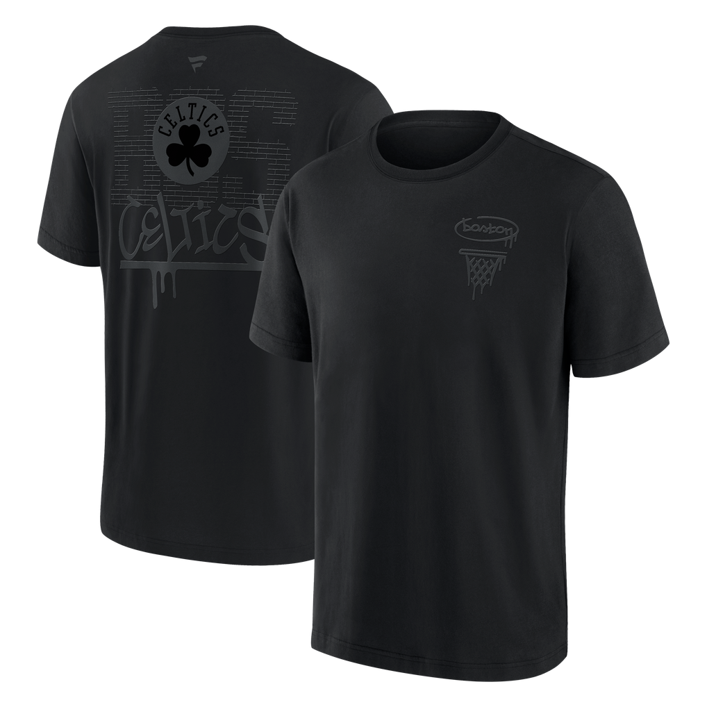 Finotics Men's Boston Celtics Fanatics Blackout Heavyweight T-Shirt