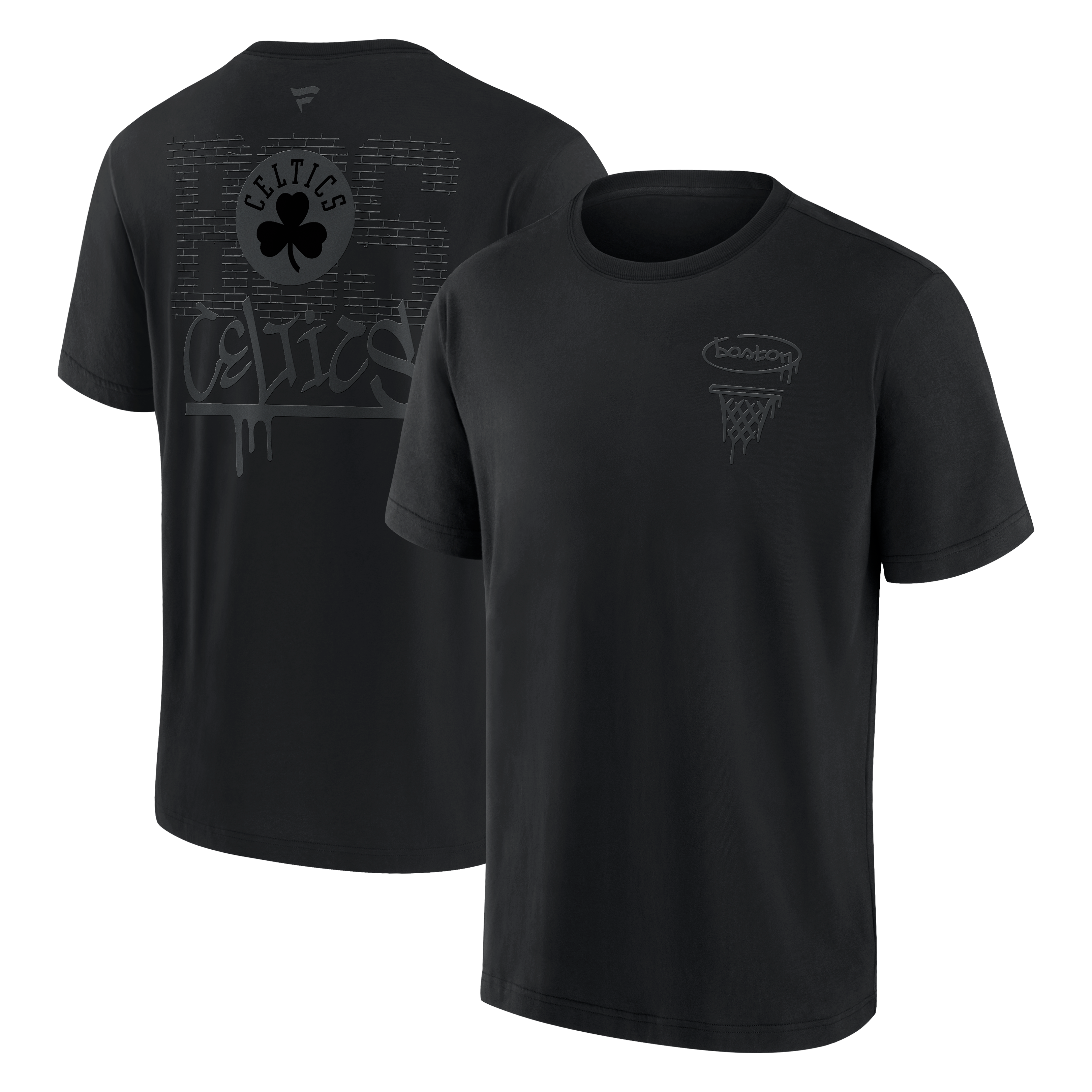 Men's Boston Celtics Fanatics Blackout Heavyweight T-Shirt