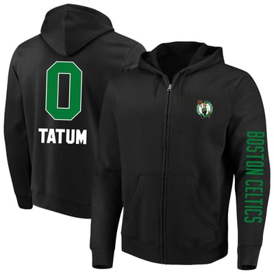 Jayson Tatum Boston Celtics Fanatics Big & Tall Full-Zip Hoodie - Black