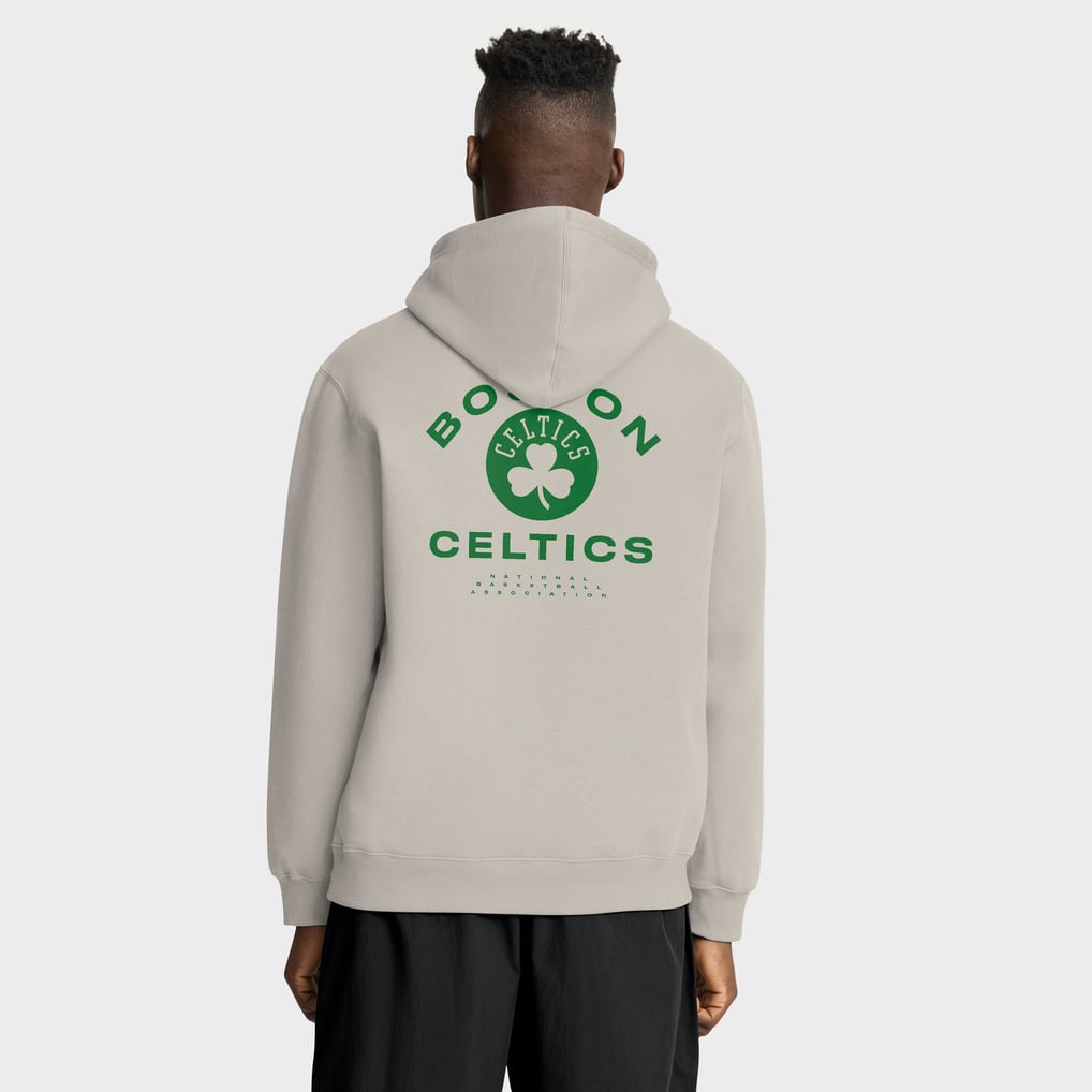 Boston Celtics Fanatics Crossover Collection Blocked Shot Premium Pullover Hoodie - Off White