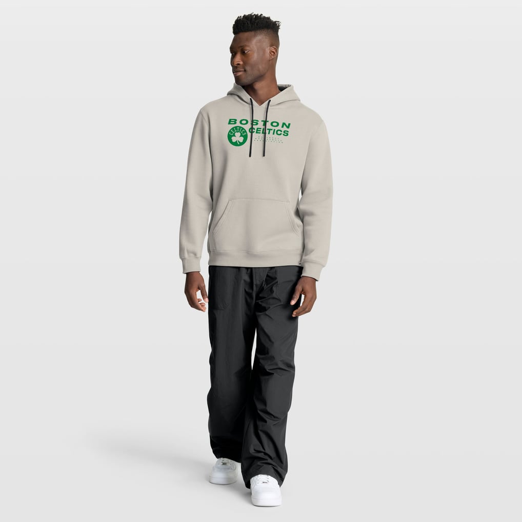 Boston Celtics Fanatics Crossover Collection Blocked Shot Premium Pullover Hoodie - Off White