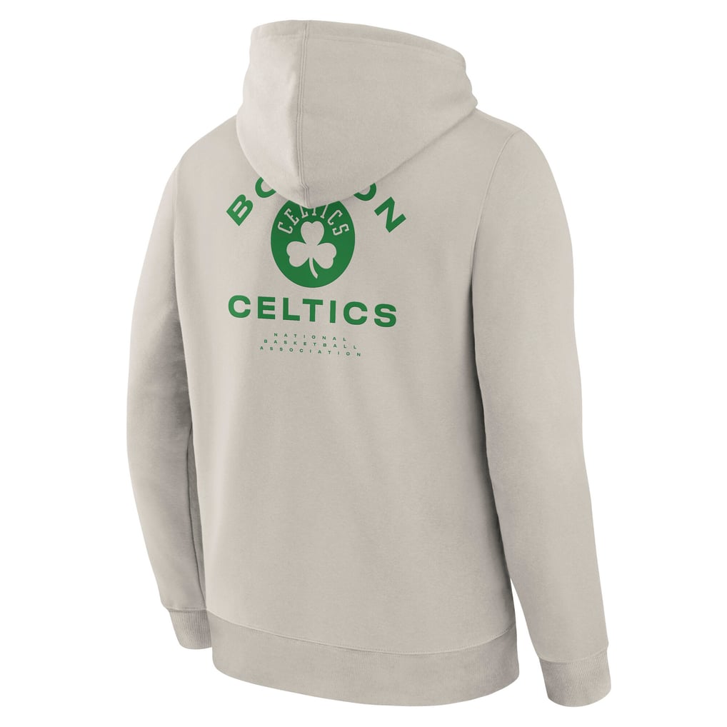 Boston Celtics Fanatics Crossover Collection Blocked Shot Premium Pullover Hoodie - Off White