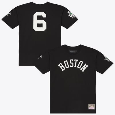 Bill Russell Boston Celtics Mitchell & Ness Hardwood Classics Name & Number Classic T-Shirt - Black