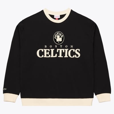  Boston Celtics Mitchell & Ness Cookies & Cream Fleece Crewneck Sweatshirt - Black