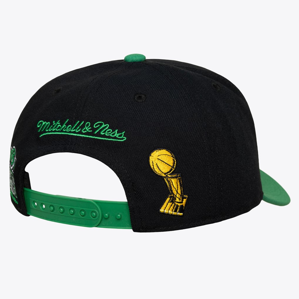 Boston Celtics Mitchell & Ness True Legacy Pro Snapback Hat - Black
