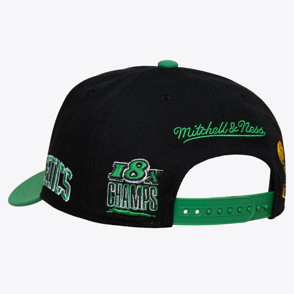 Boston Celtics Mitchell & Ness True Legacy Pro Snapback Hat - Black