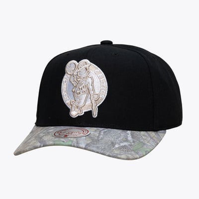  Boston Celtics Mitchell & Ness Midnight Timber Pro Crown Snapback Hat - Black/Camo