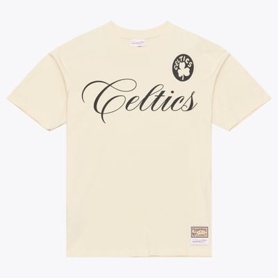  Boston Celtics Mitchell & Ness Hardwood Classics Cookies & Cream T-Shirt - Cream