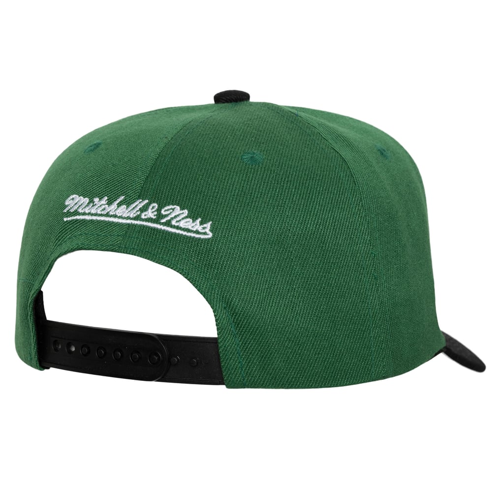 Boston Celtics Mitchell & Ness Underarch Two-Tone Pro Crown Snapback Hat - Kelly Green/Black
