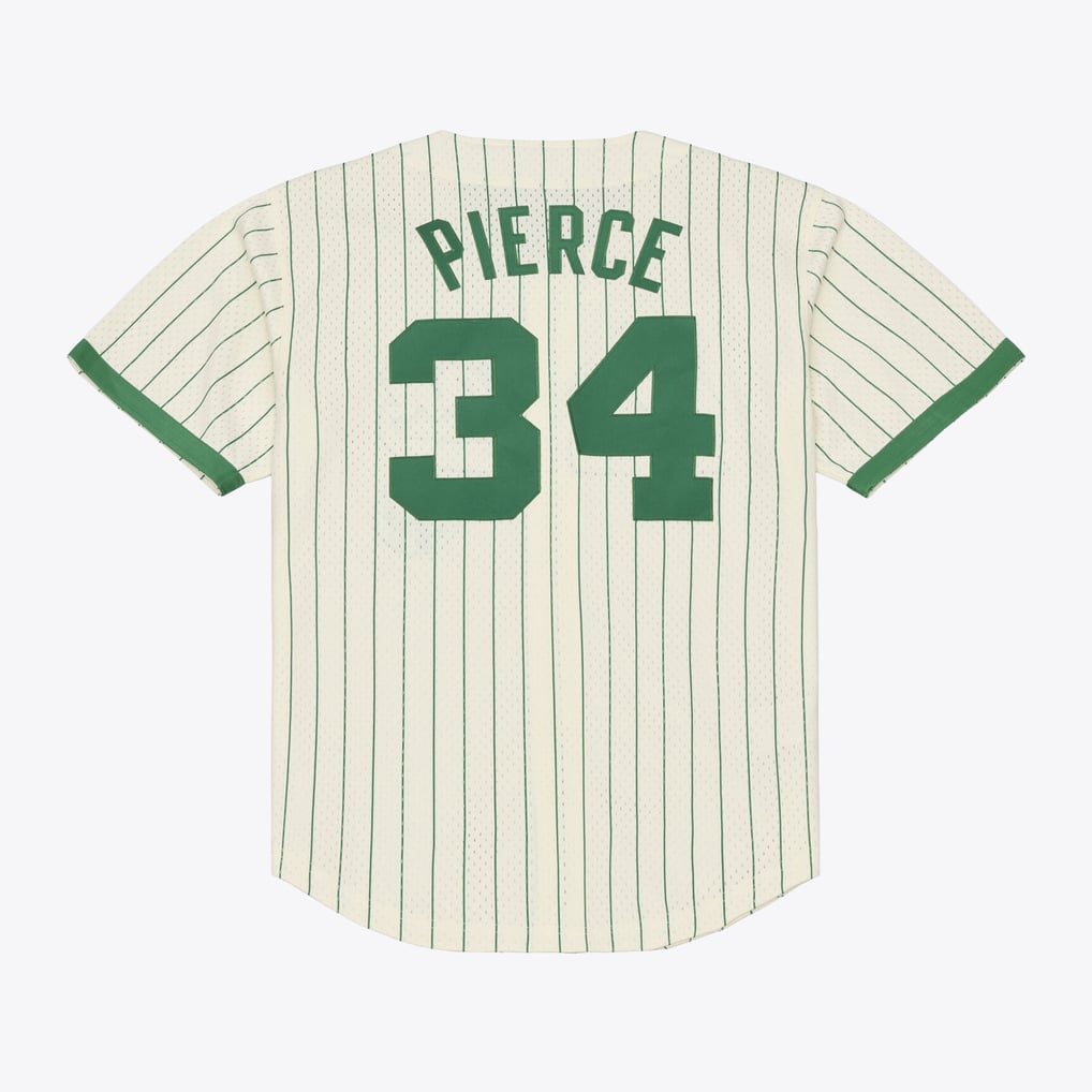 Paul Pierce Boston Celtics Mitchell & Ness Player Mesh Button-Front Jersey - Cream