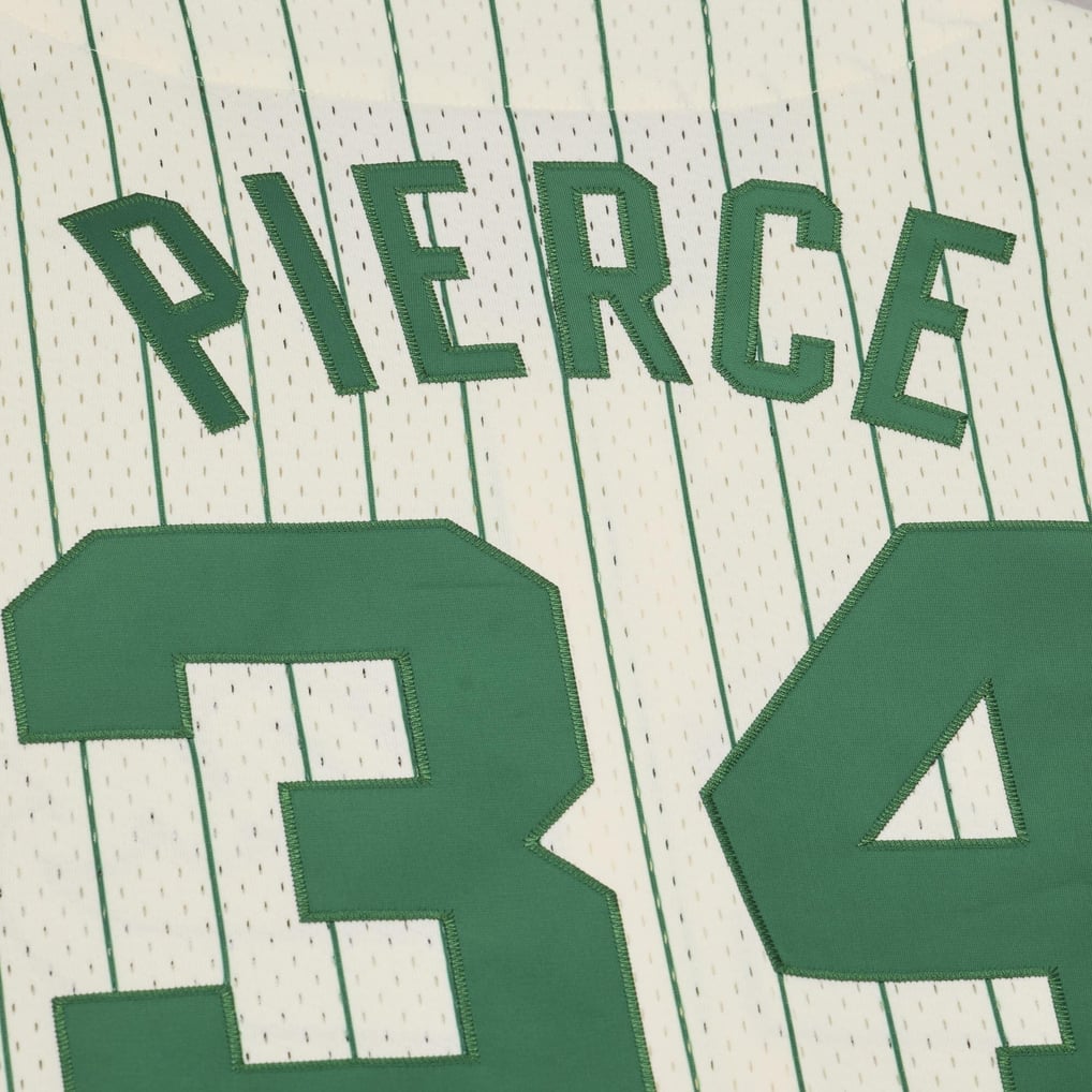 Paul Pierce Boston Celtics Mitchell & Ness Player Mesh Button-Front Jersey - Cream