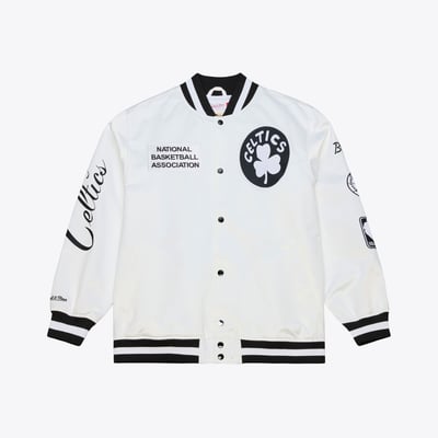  Boston Celtics Mitchell & Ness Arctic Lightweight Full-Snap Satin Jacket - White