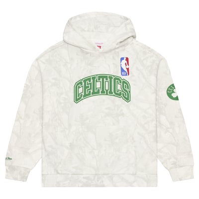  Boston Celtics Mitchell & Ness Ghosted Fleece Hoodie - White