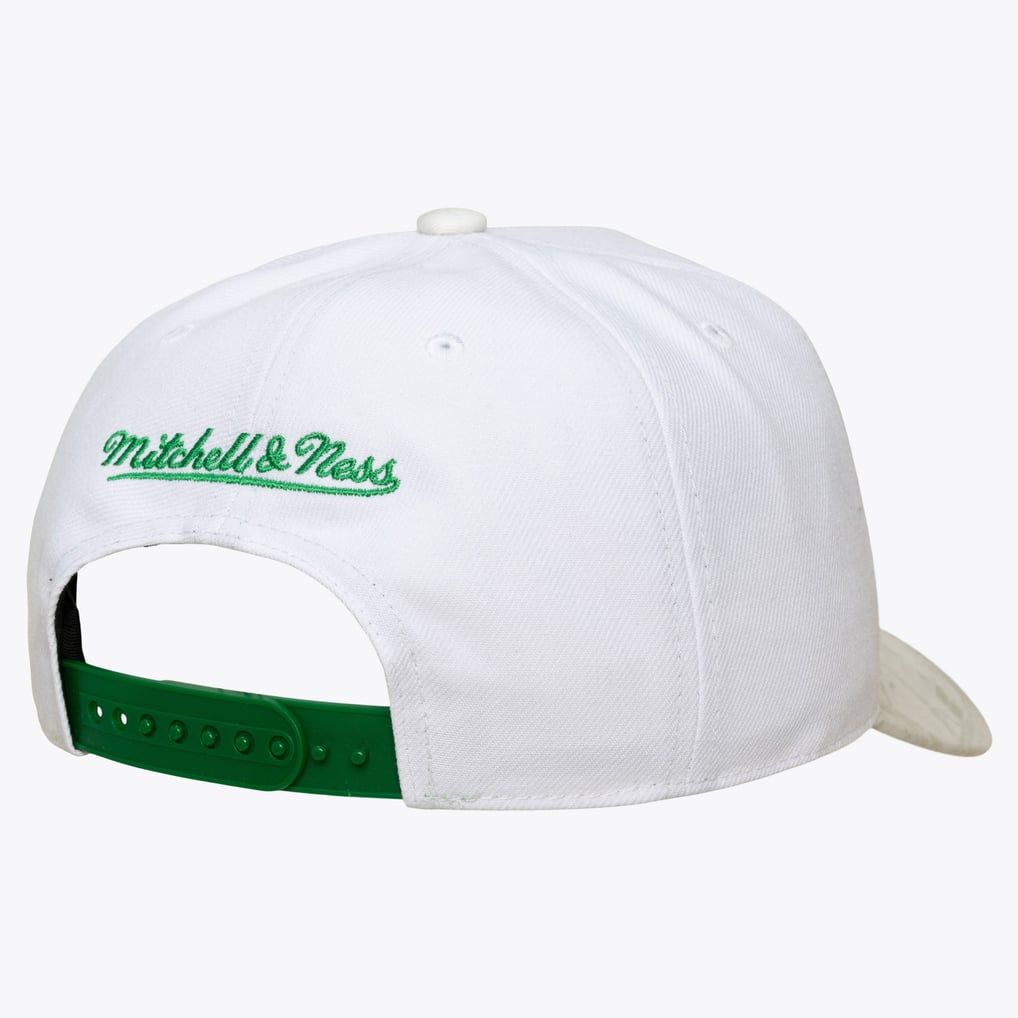 Boston Celtics Mitchell & Ness Ghosted Pro Adjustable Hat - White
