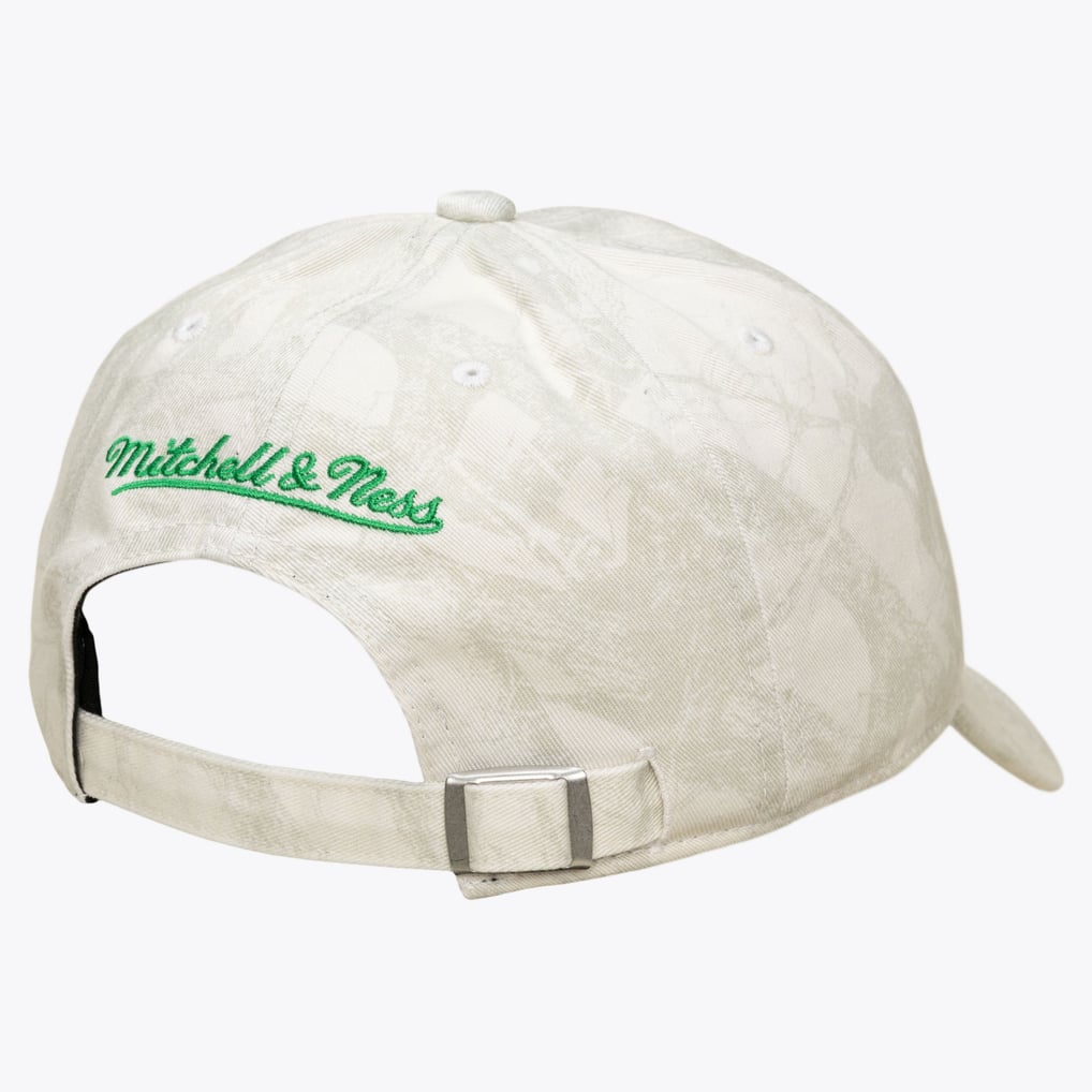 Boston Celtics Mitchell & Ness Ghosted Strapback Hat - White
