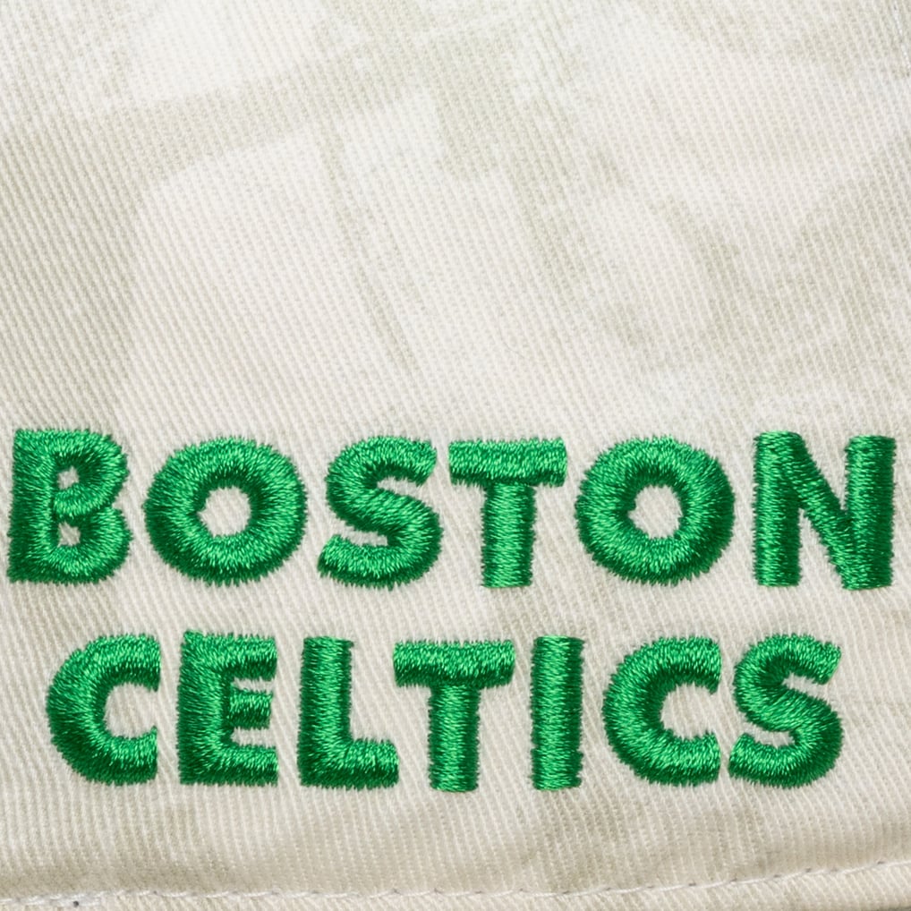 Boston Celtics Mitchell & Ness Ghosted Strapback Hat - White
