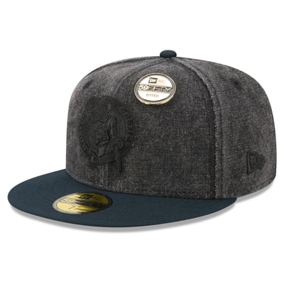  Boston Celtics New Era Washed Denim 59FIFTY Fitted Hat - Black
