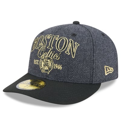 Boston Celtics New Era Faux Wool 59FIFTY Fitted Hat - Charcoal/Black