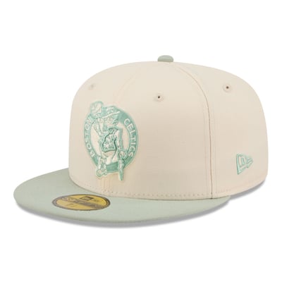 Boston Celtics New Era Color Pack 2-Tone 59FIFTY Fitted Hat - Cream/Light Green
