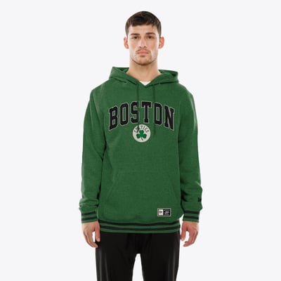  Boston Celtics New Era Throwback Applique Logo Hoodie - Kelly Green