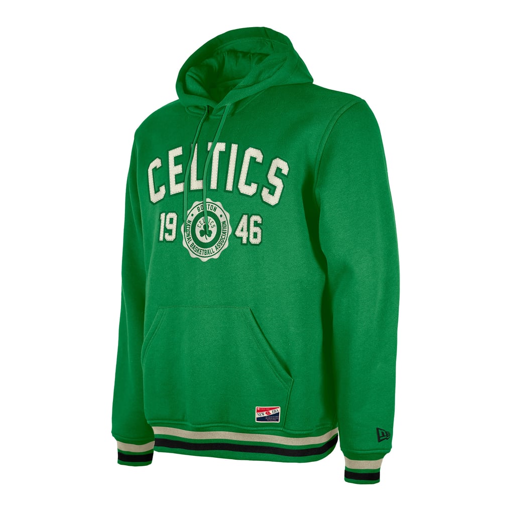 Boston Celtics New Era Throwback Vintage Pullover Hoodie - Kelly Green