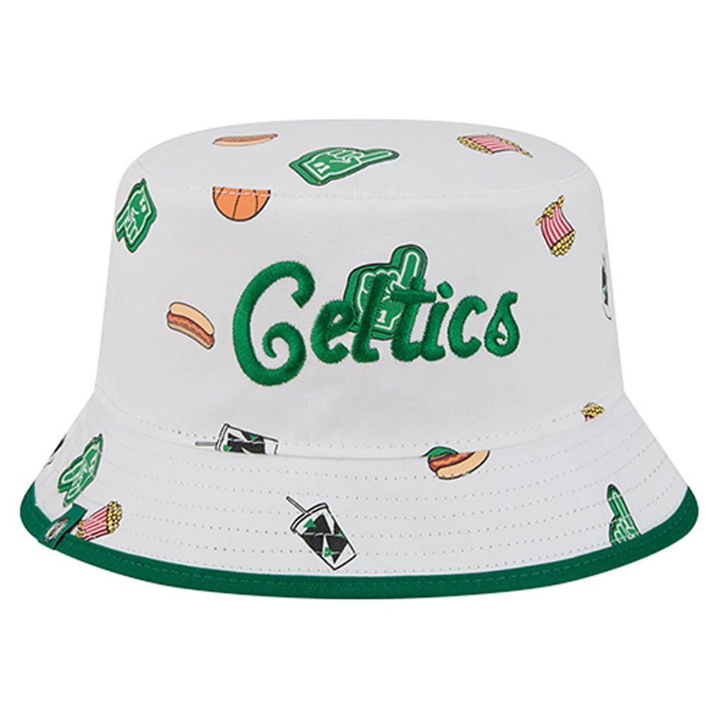 Boston Celtics New Era Team Cheer Reversible Bucket Hat - White