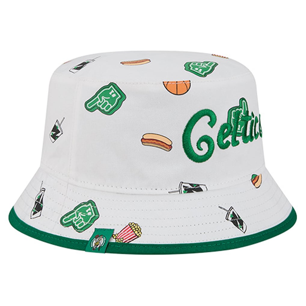 Boston Celtics New Era Team Cheer Reversible Bucket Hat - White
