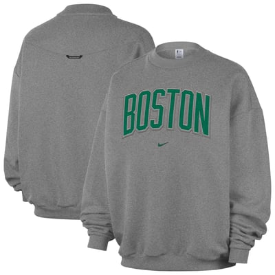  Boston Celtics Nike Standard Issue Wordmark Fleece Therma-Fit Sweatshirt - Dark Heather Gray