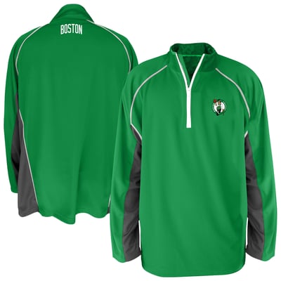 Boston Celtics Profile Big & Tall Textured Quarter-Zip Pullover - Kelly Green/White