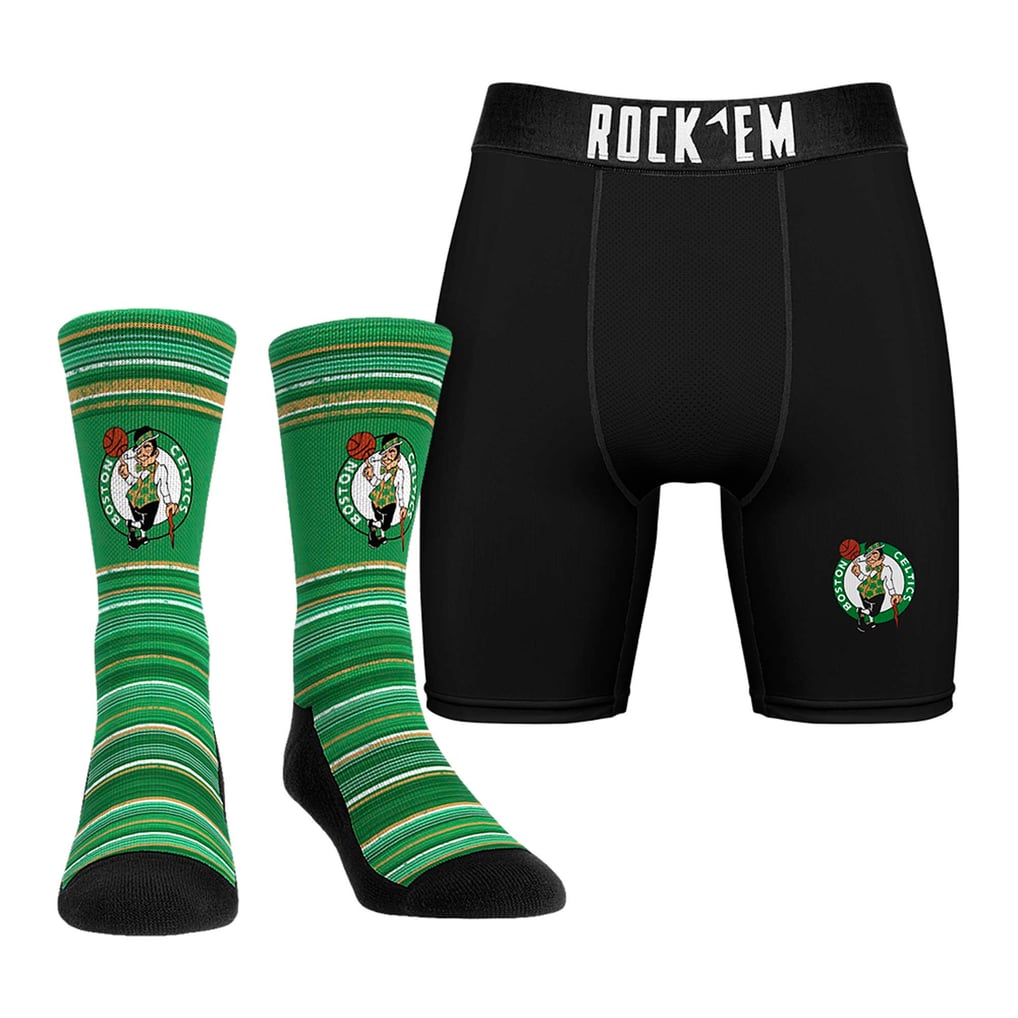  Boston Celtics Rock Em Primary Crew Socks & Boxer Briefs Combo Pack