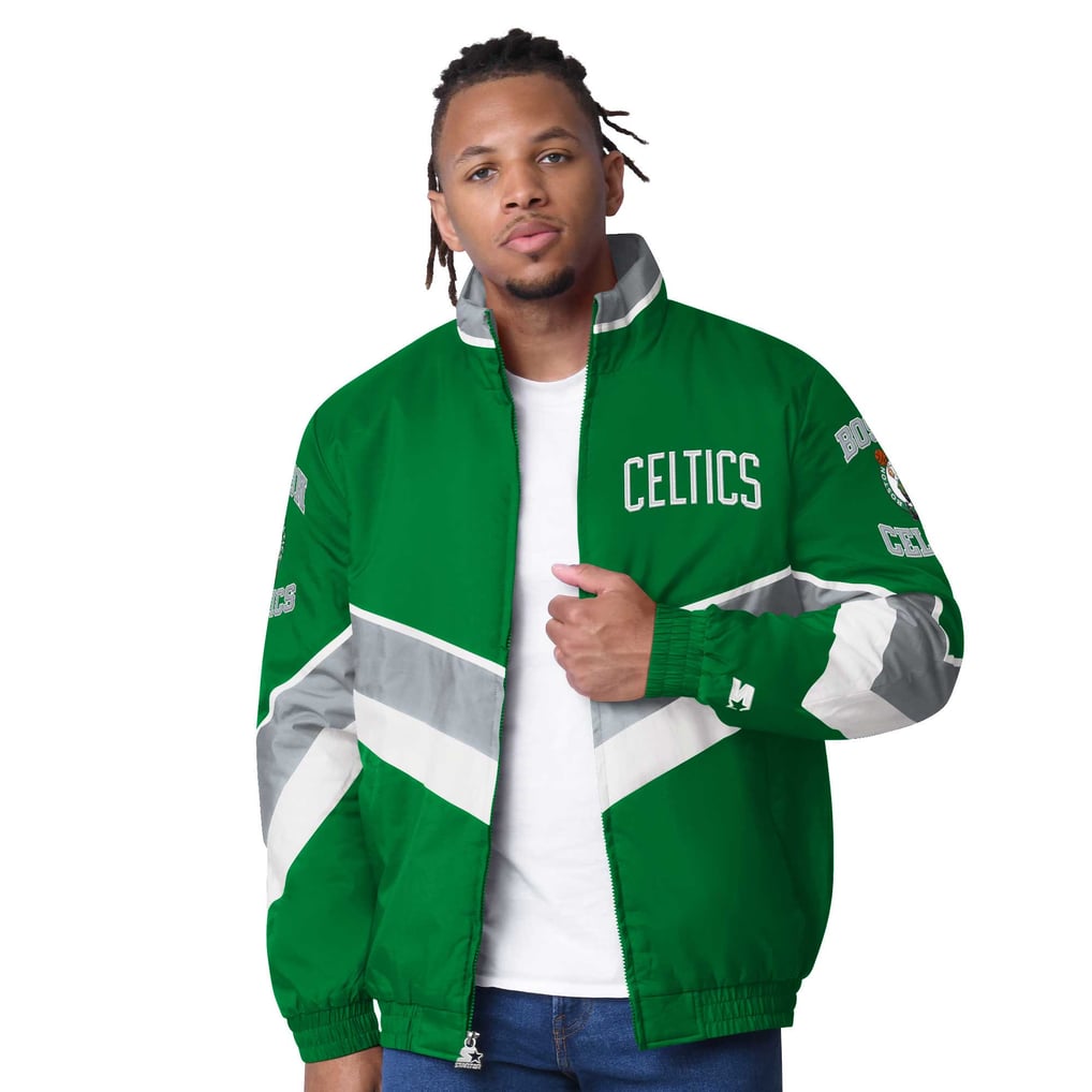 Boston Celtics Starter Captain Oxford Full-Zip Jacket - Kelly Green