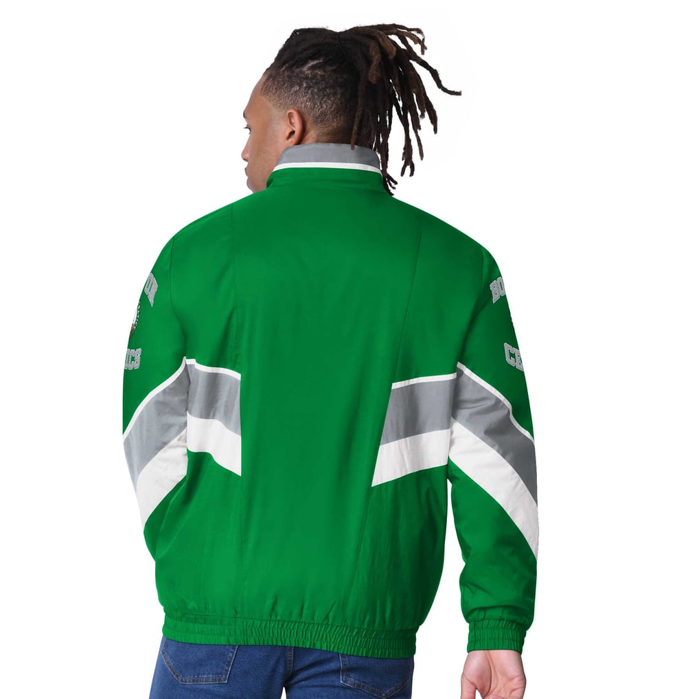 Boston Celtics Starter Captain Oxford Full-Zip Jacket - Kelly Green