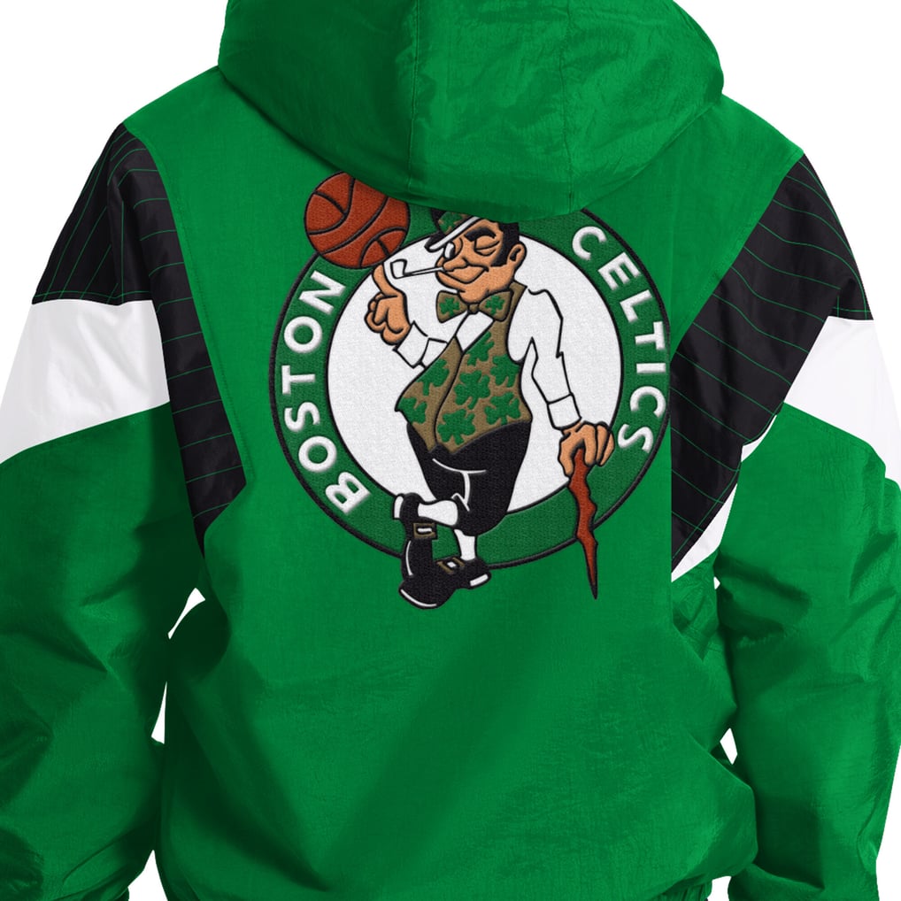 Boston Celtics Starter Quarter-Zip Hooded Jacket - Kelly Green