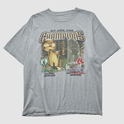 NBA Championship/World Series Majestic 2008 T-shirt - Heather Gray - L by Fanatics Real Vintage