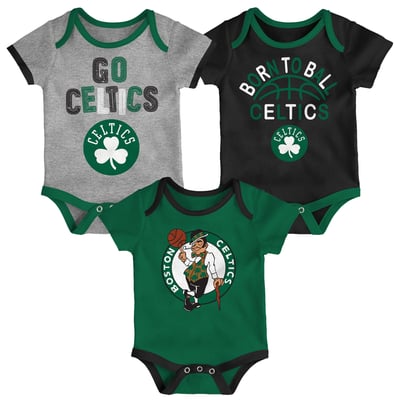 Boston Celtics Outerstuff Newborn & Infant Born To Ball 3-Pack Bodysuit Set
