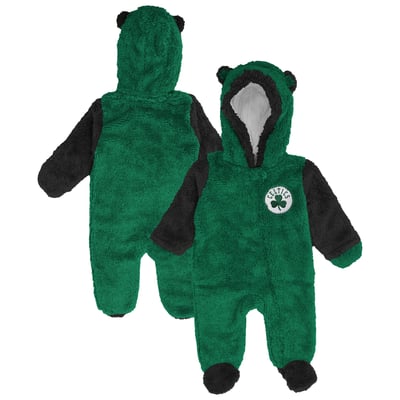 Boston Celtics Outerstuff Newborn & Infant Stay Napping Fleece Bunting Full-Zip Sleeper - Kelly Green