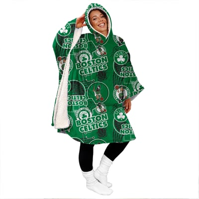 Boston Celtics Pegasus Mashup 50" x 70" Bloncho Sherpa Fan Cape